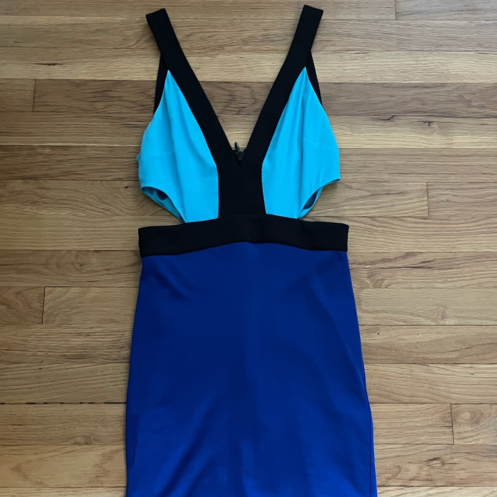 Bebe XS Two Toned Blue Dress NWOT